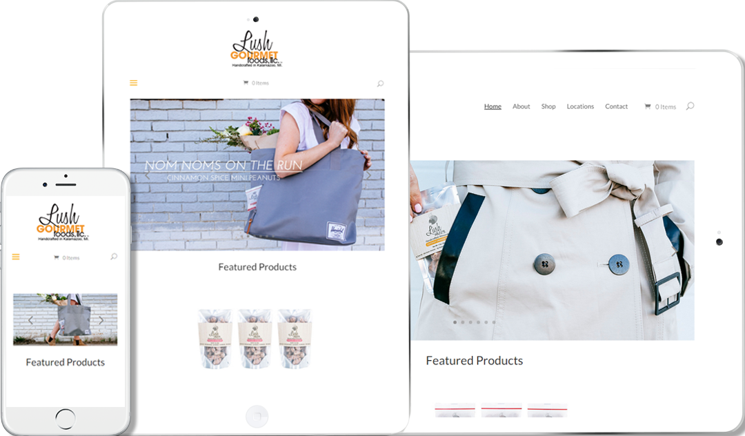 Our client Lush Gourmet Foods website responsive on all platforms Our client Lush Gourmet Foods website responsive on all platforms